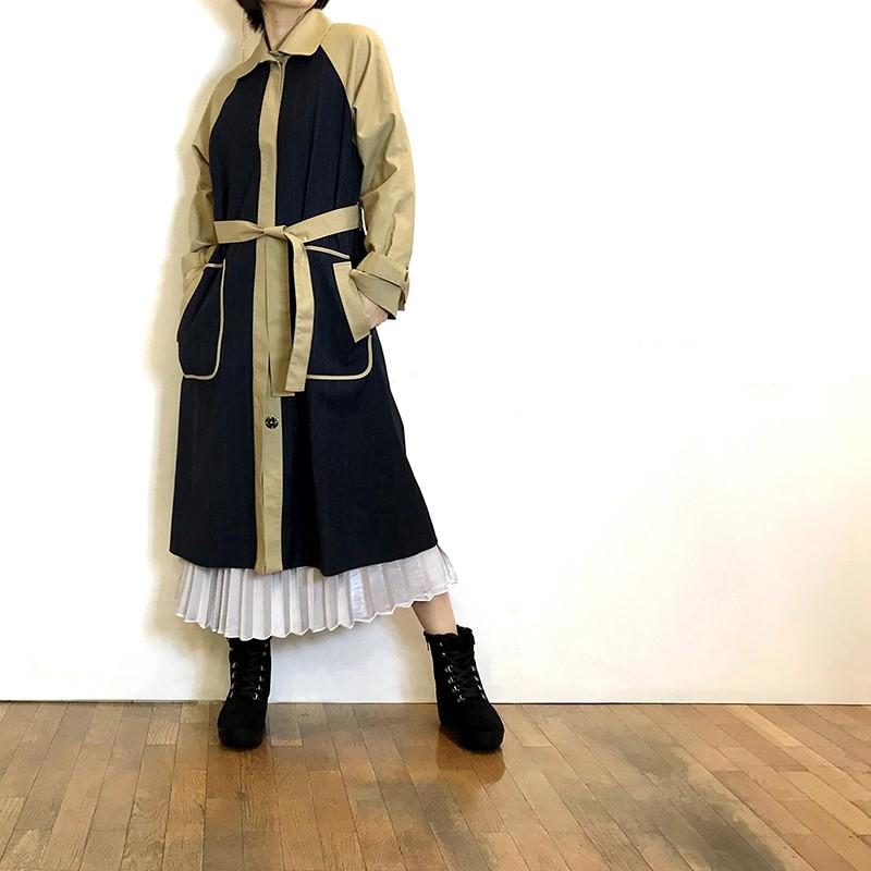 リトモラティーノ Ritmo Latino 配色切替ステンカラーコート 
