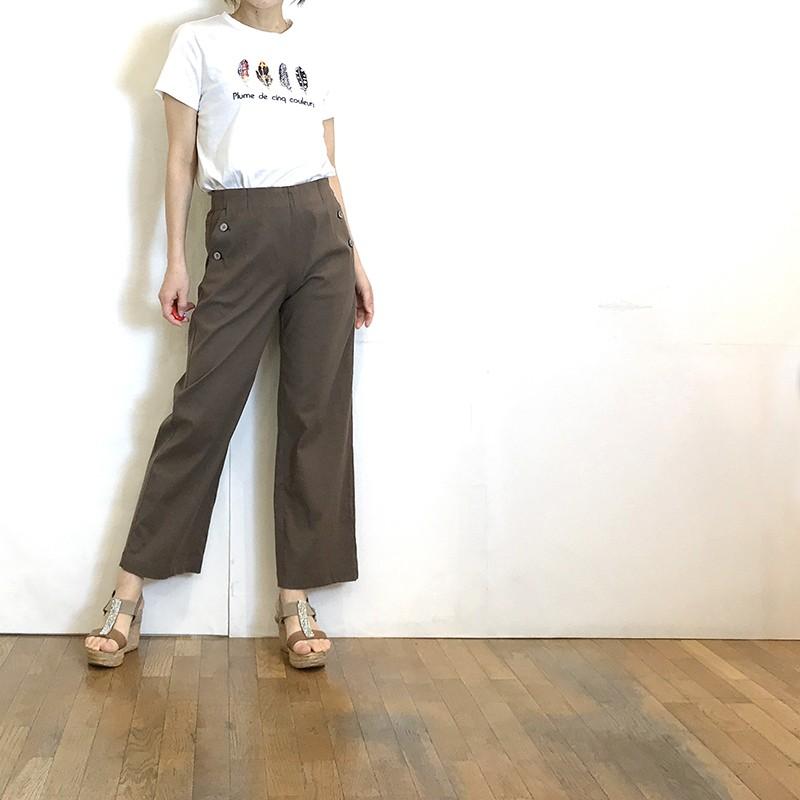 コムアンファム COMME UNE FEMME パンツ コットンリネン ワイド 