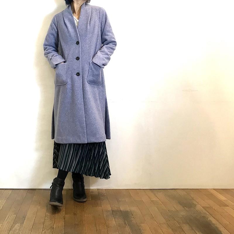 コムアンファム COMME UNE FEMME サイドスリットノーカラーコート 