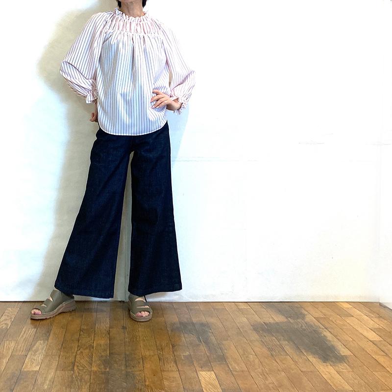 コムアンファム COMME UNE FEMME ブラウス ピンストライプ 