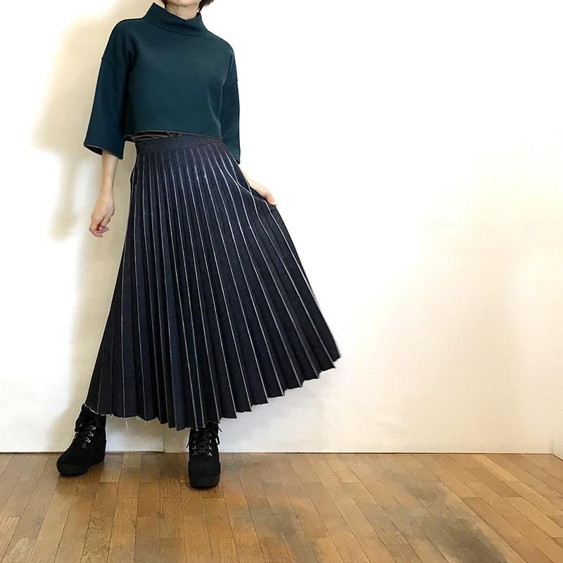 カピス Capis デニムプリーツスカート アコーディオンプリーツ  