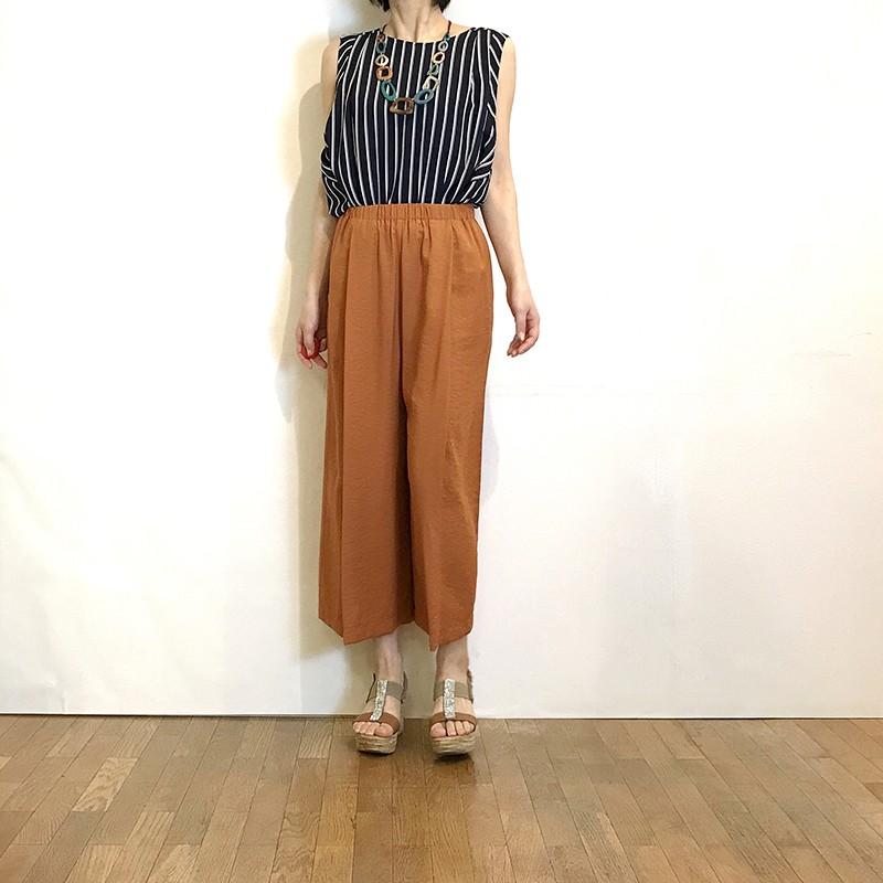 珍しい コーデ ガウチョパンツ 40代 きれいめガウチョパンツ Passione タックガウチョパンツ パシオーネ 夏 春 婦人服 7分丈 ボトムス パンツ Albinofoundation Org