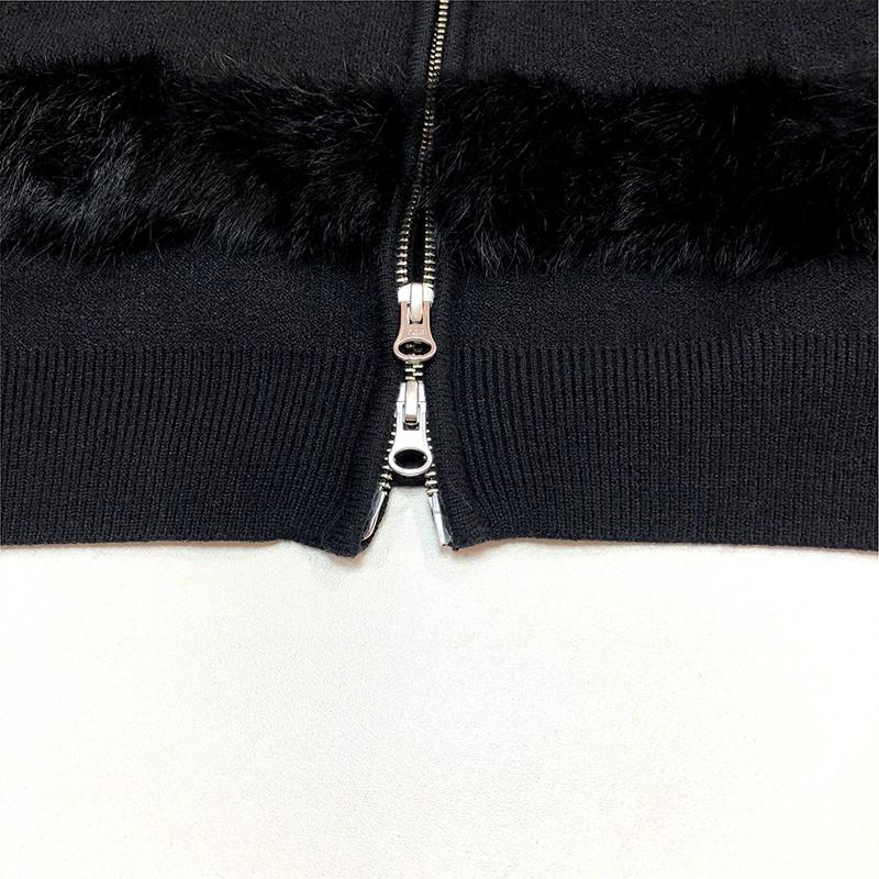 ROBE パシオーネ ジップアップニットジャケット ブルゾン ラビット 