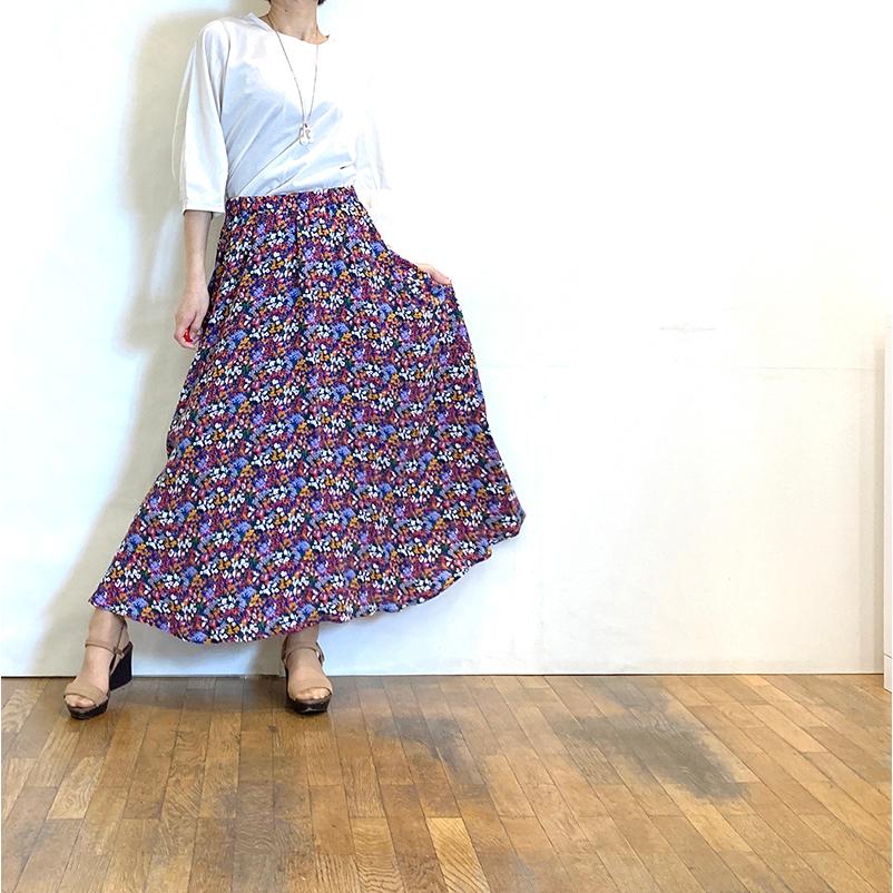 Aldridge アルドリッジ スカート マキシ ロング 花柄 フラワー プリント フレア 婦人服 ブランド 店舗 A セレクトショップ ミーナ 通販 Yahoo ショッピング