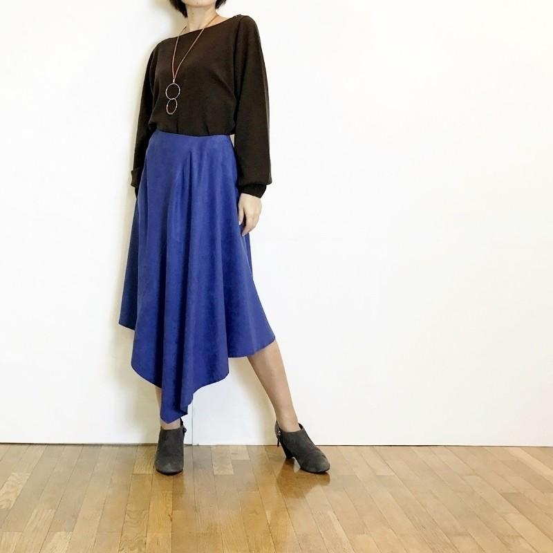 変形ヘムフレアスカート ４０代 ５０代 c+ シー アラフィフ レディース