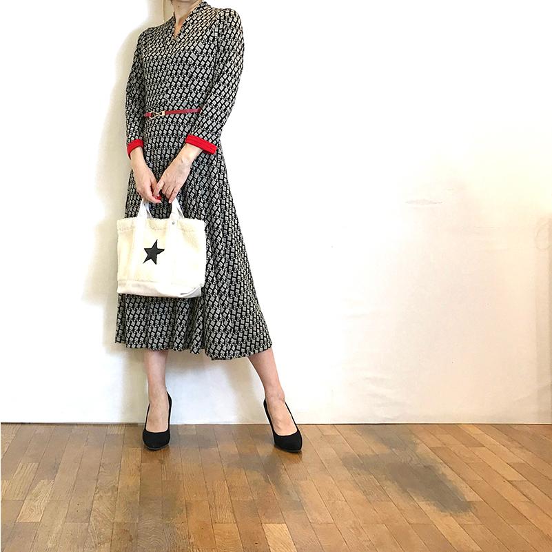 Etalors エアロー ワンピース レトロプリント ｖネック 赤配色 N08 1010 セレクトショップ ミーナ 通販 Yahoo ショッピング