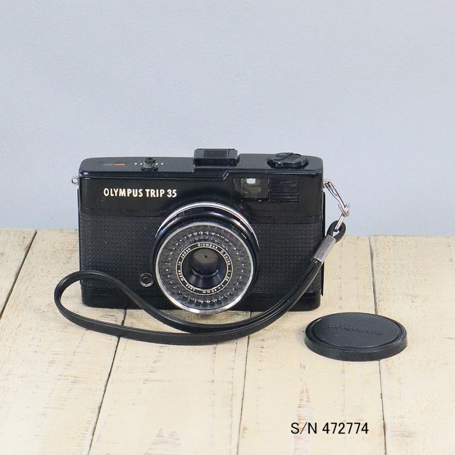 中古】【保証付 】 オリンパス OLYMPUS TRIP 35 ブラック S/N 472774