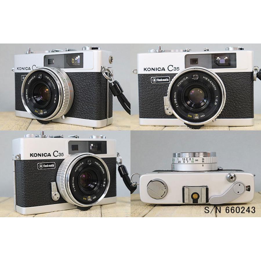 中古】【保証付 】 コニカ KONICA C35 Flashmatic S/N 660243（ケース
