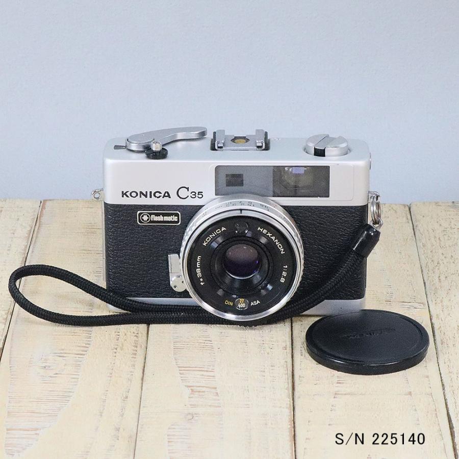 中古】【保証付 】 コニカ KONICA C35 Flashmatic S/N 225140（ケース