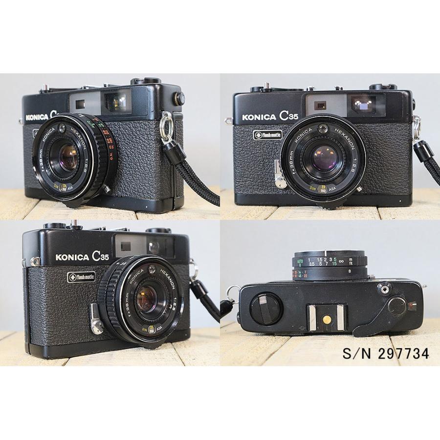 中古】【保証付 】 コニカ KONICA C35 Flashmatic ブラック S/N 297734