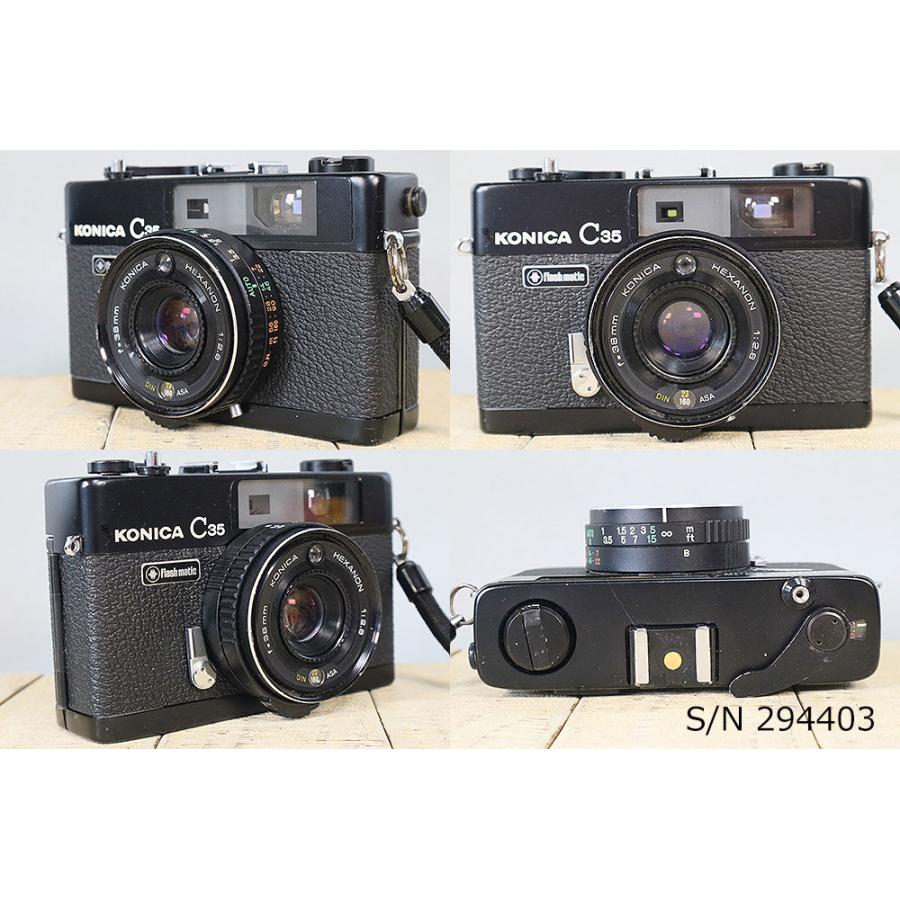 中古】【保証付 】 コニカ KONICA C35 Flashmatic ブラック S/N 294403