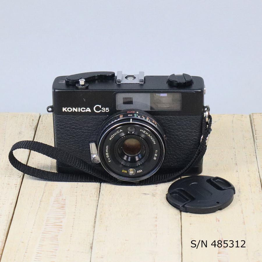 中古】【保証付 】 コニカ KONICA C35 ブラック S/N 485312（ケース