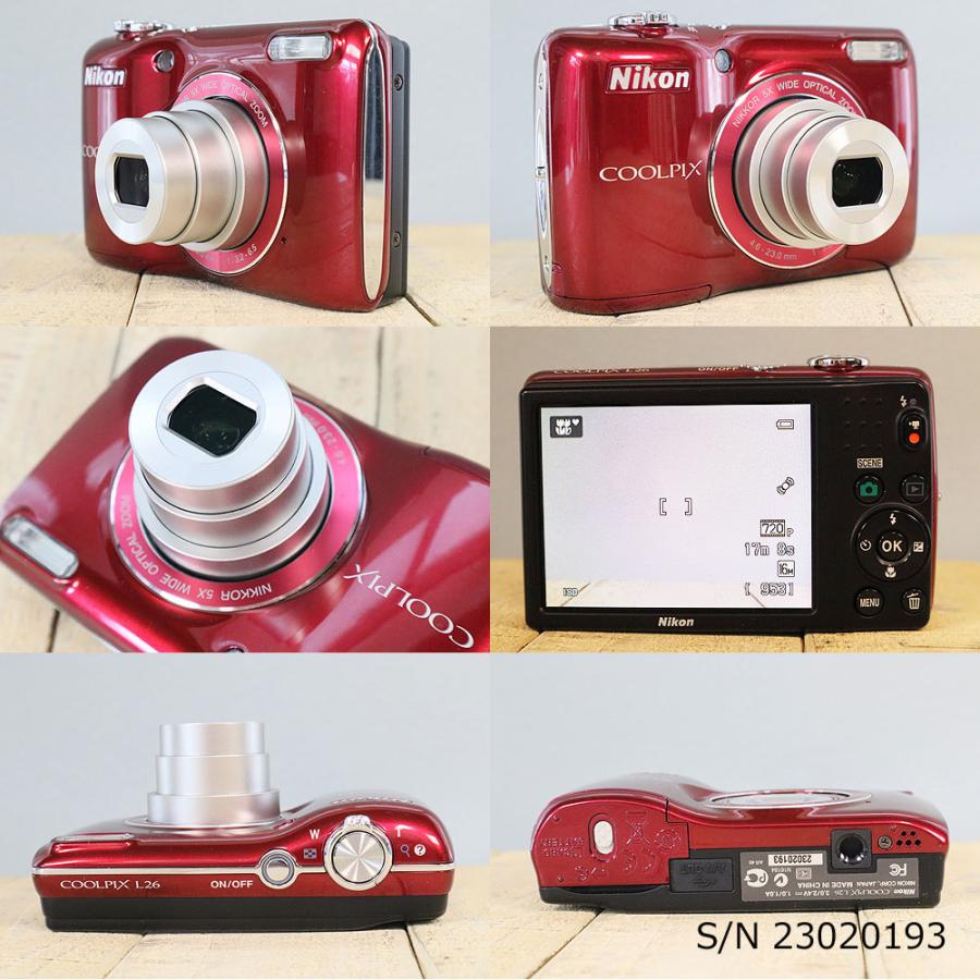 中古】[作動確認済 返品保証] Nikon COOLPIX L26 S/N 23020193 