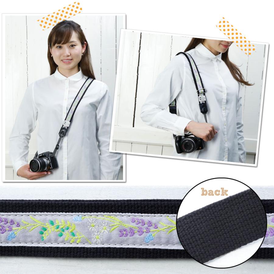 カメラストラップ camera strap　一眼レフ　ミラーレス一眼用　スズラングレー　フリータイプ｜mi-na｜04