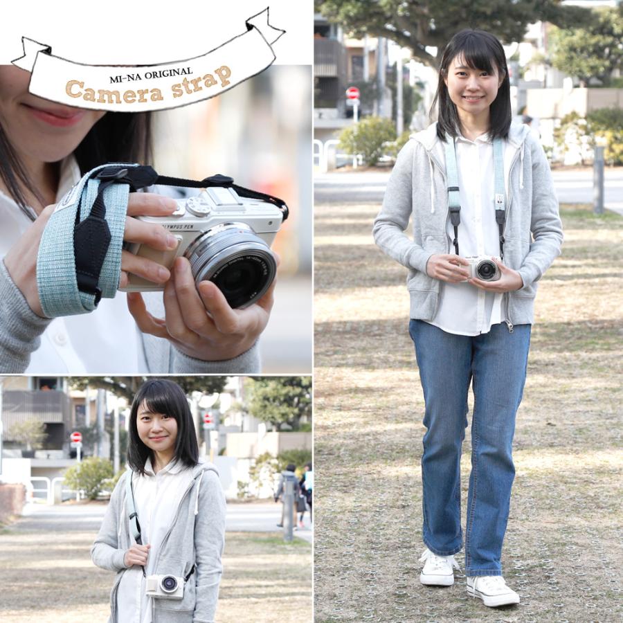 カメラストラップ camera strap　一眼レフ　ミラーレス一眼用　プロテジェ　ブルーミックス　撥水加工　フリータイプ｜mi-na｜05