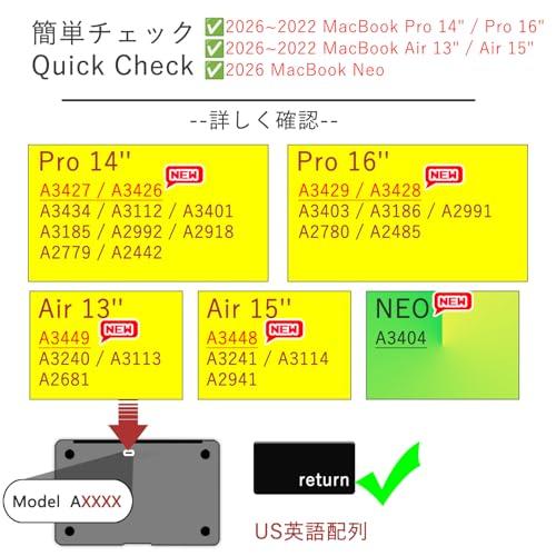 US英語配列 Digi-Tatoo 2026~2022 MacBook Air 13/15 Pro 14/16 NEO