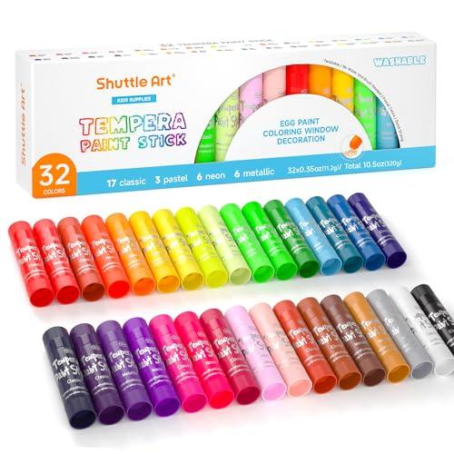 Shuttle Art クレヨン 32色セット 水で落とせる テンペラ