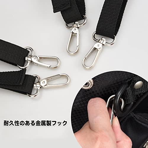 ゴルフキャディバッグ専用 ショルダーベルト 4点式 メタル