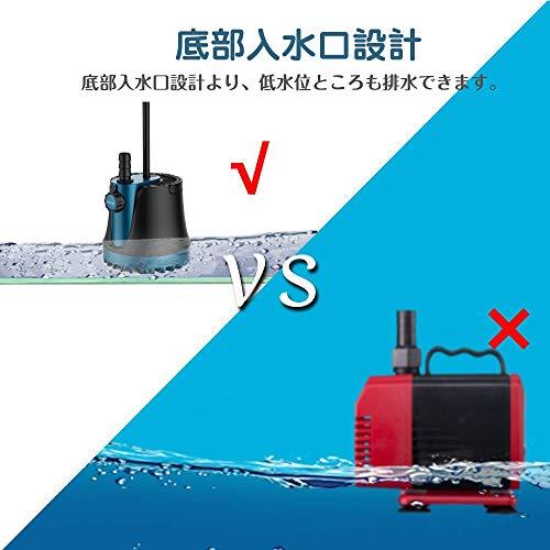 LNSTUDIO 水中ポンプ 底部入水式 循環ポンプ 吐出量2500L/H 最大揚程2.5M 水耕栽培ウォーターポンプ 水族館給水・排水ポンプ｜mi-naone｜03