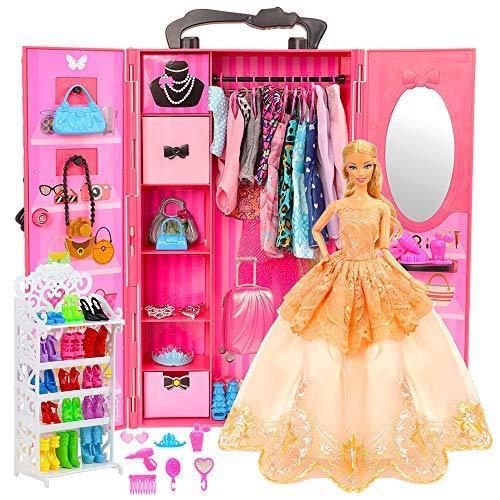 Barwa バービー人形用 ハウス リカちゃん人形用クローゼット ドレス