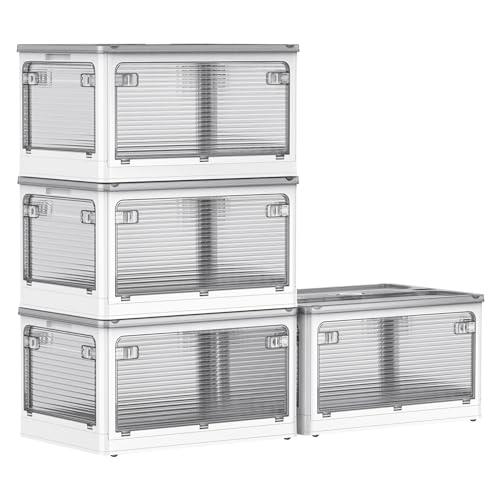 3個セット✨収納ボックス 折りたたみ式 コンテナボックス 蓋付 キャスター付 Amazon｜X XUNTAO【収納ボックス 折りたたみ】蓋付き 積み重ね