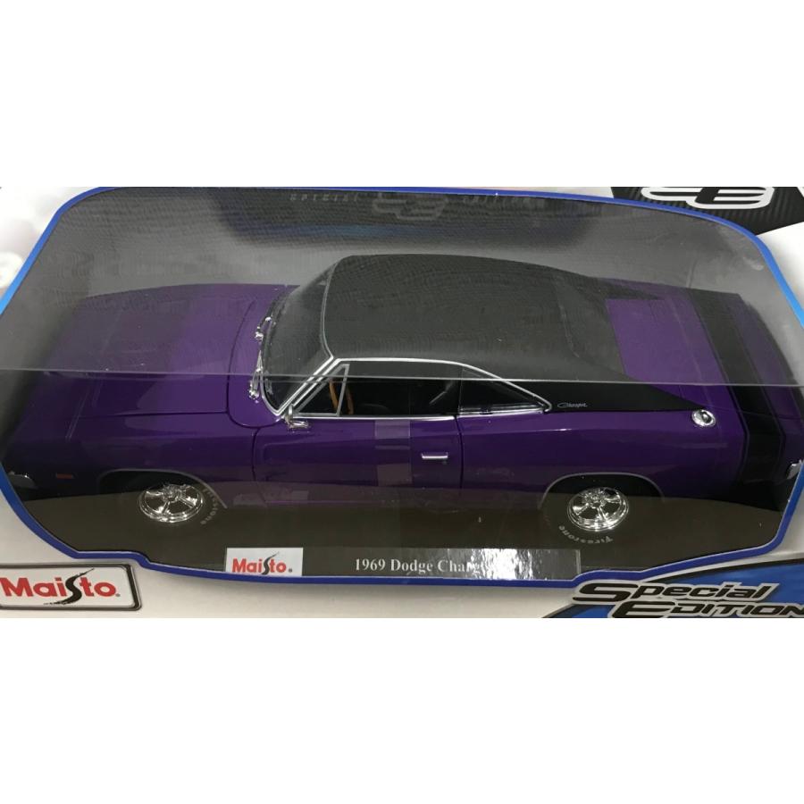 1969 DODGE Charger R/T Purple 1/18 MAISTO  【全国送料無料】 ダッジ チャージャー 紫 ミニカー マイスト ダイキャストカー モパー｜miahat1024