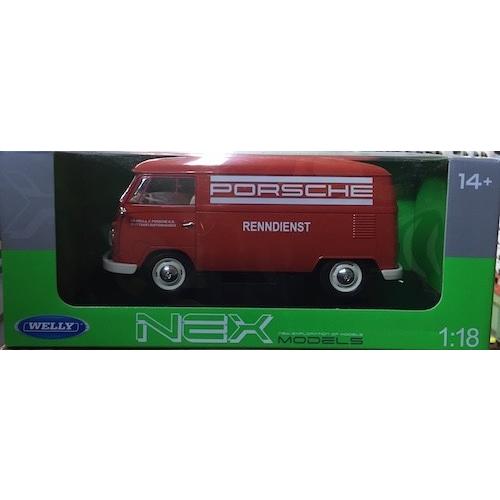 Volkswagen T1 Bus Panel Van Porsche Logo 1/18 WELLY【全国送料無料】の画像