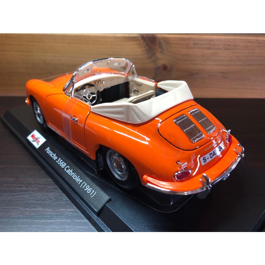 マイスト ミニカー 1961 Porsche 356 B Cabriolet Orange 1/18 Maisto