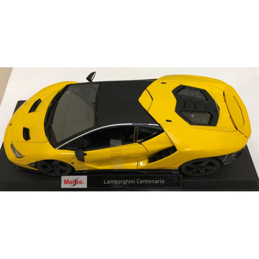 Lamborghini CENTENARIO Yellow 1/18 Maisto【全国送料無料】 ランボルギーニ センテナリオ 黄色 ダイキャストカー マイスト ミニカー スーパーカー｜miahat1024｜02