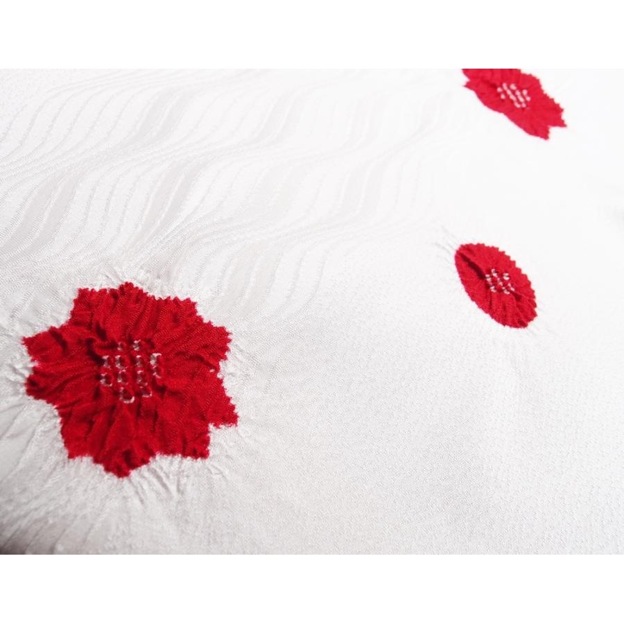 輪出し 正絹 帯揚げ 真紅 桜 丸 綸子地 日本製 【衿秀】 : eri-rin  