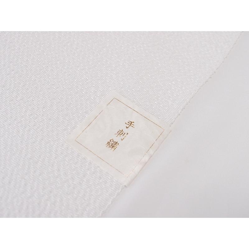 手刺繍　半襟　縮緬地　正絹 刺繍 半衿 白地【衿秀　和想庵】_7