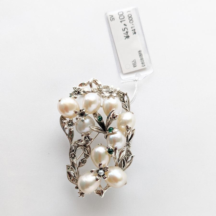 碌山　大粒パール　 SILVER925　3Way　桜　ブローチペンダント　帯留め【碌山 rokuzan】の画像