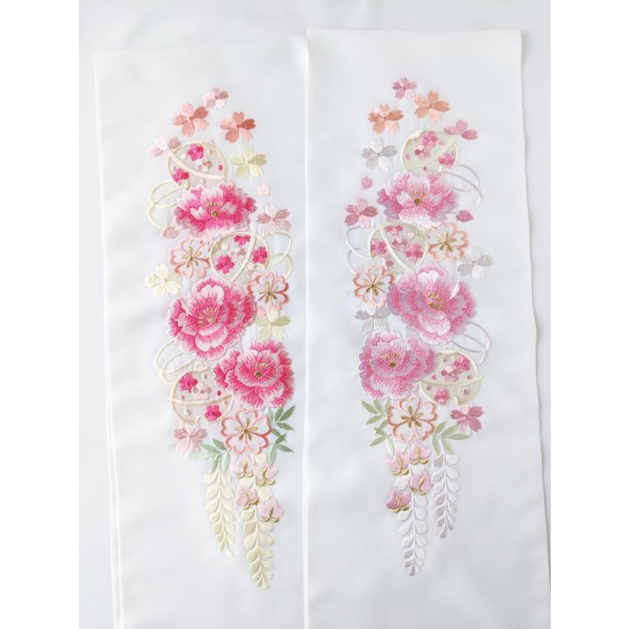 Silelly シルエリー 豪華刺繍 半襟 鈴 藤 桜 牡丹 半衿 : みあれる