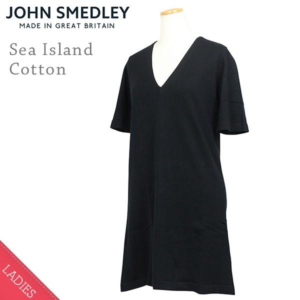 John Smedley ジョンスメドレー STENNER シーアイランドコットン レディース コットンドレス BLACK ブラック ワンピース 黒 送料無料 MADE IN ENGLAND UK｜miami-records