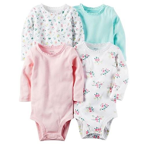 カーターズ 女の子 ロンパース 花柄 ピンク 水色 白 パステル カラー フラワー 長袖 ボディスーツ 4枚セット 3ヶ月 6ヶ月 9ヶ月 12ヶ月 18ヶ月 24ヶ月 Carter S A1711 p M I B Store Yahoo 店 通販 Yahoo ショッピング