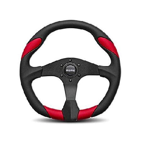 momo ステアリングホイール 赤黒 並行輸入 MOMO QRK35BK0Rクォークレッド350mmウレタンステアリング