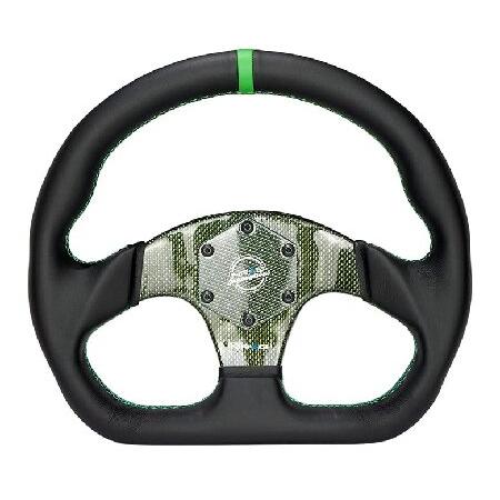 カーボンファイバー 3スポーク ステアリングホイール 並行輸入 NRG Innovations NRG-RST-024CF-GN カーボンファイバー