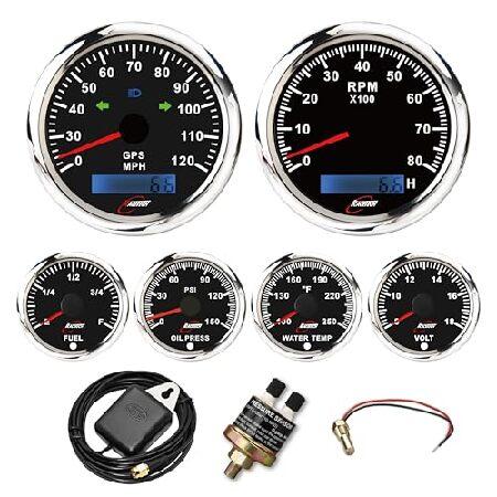 並行輸入 RACETECH 6ゲージセット 7色 ブラックフェイス LEDバック