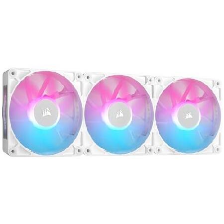 並行輸入 CORSAIR iCUE LINK RX120 RGB スターターキット 120mm PWM PCケースファン トリプルパック（iCUE LINKシステムハブ付属） ホワイト CO-9051022-WW | 