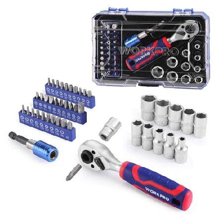 並行輸入 WORKPRO ソケットレンチセット ビットラチェットセット 差込