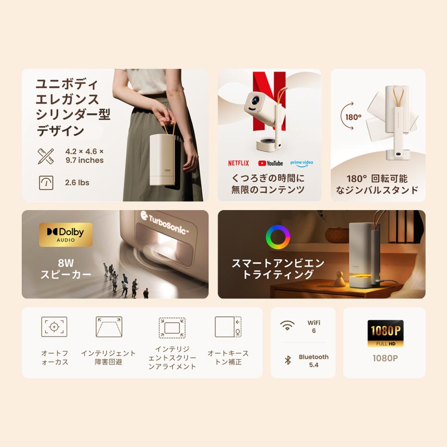 プロジェクター Yaber T1 PRO 1年保証 小型 軽量 家庭用 ポータブル
