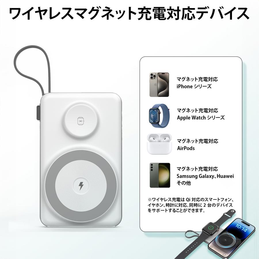 CHOETECH（チョエテック） モバイルバッテリー 多機能 24ヶ月保証 B695 5WAY充電 10000mAh PD20W typeC ...