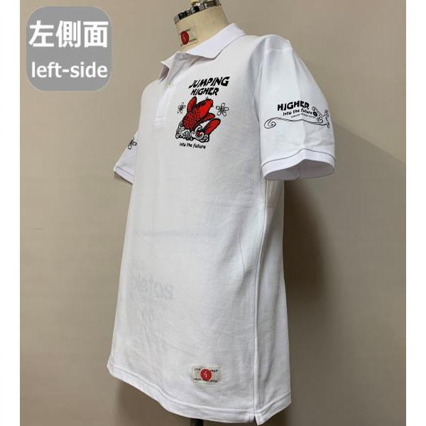 鯉　和柄ポロシャツ Amazon.co.jp: 半袖 ポロシャツ 和柄 和風 鯉柄 メンズ POLO