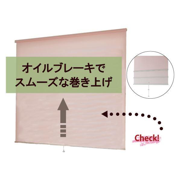 モダン ロールスクリーン 〔無地防炎 180cm×220cm シナモン〕 日本製 巻取りスピード調整機能付き 『ティオリオ』