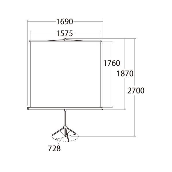 サンワサプライ プロジェクタースクリーン 三脚式 80型 PRS-S80 1台 プロジェクター PC パソコン 周辺機器 OA機器 事務機器 |  | 02