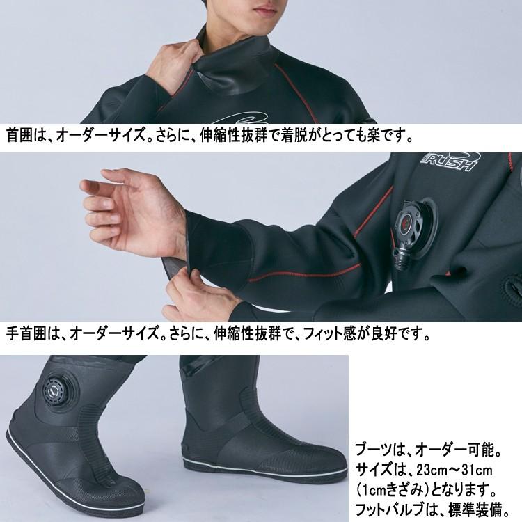 GRUSHドライスーツ メンズ DRY SUITS (BK(RDステッチ)) ダイビング用 |  | 02