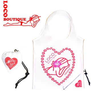 [ LOCO BOUTIQUE ] ロコブティック ハート型エコバッグ WT / BL MKT00317 Loco Heart Eco Bag |  | 01