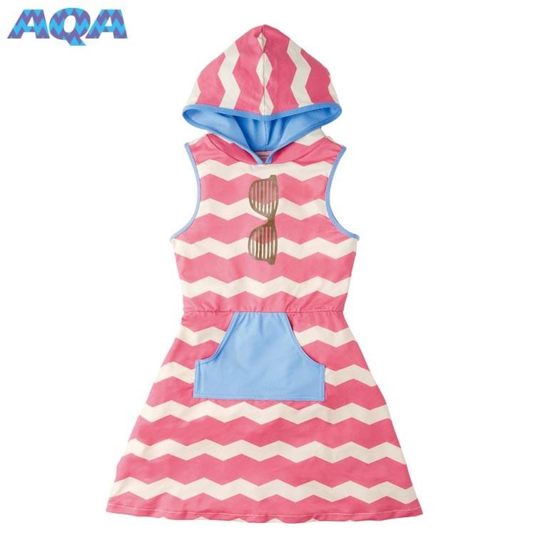 [ AQA ] エーキューエー KW-4514F シーラックス ノースリーブパーカー ジュニア [ボーダーピンク] | AQA