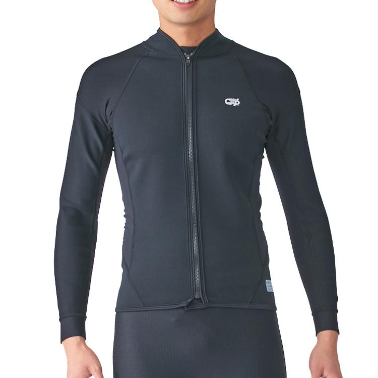 [ Surf Grip ] HC CSP AIR SKIN エアースキン 長袖/フロントジップ ブラック | 