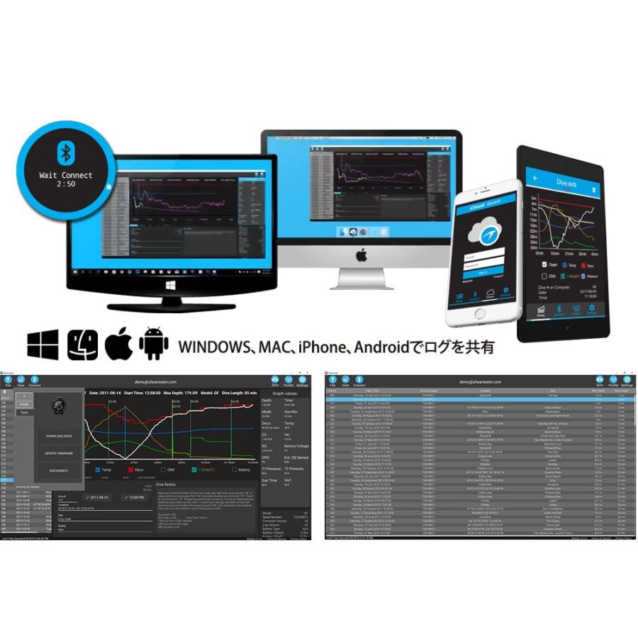 [ SHEARWATER ] シェアウォーター TERIC ダイブコンピューター 腕時計タイプ レジャーダイビング テックダイビング 充電式 カラー液晶 |  | 11